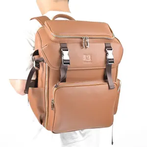 Custom Premium Microfiber Vegan Leather Breathable Travel Dslr Gear Camera Laptop Backpack For Photography