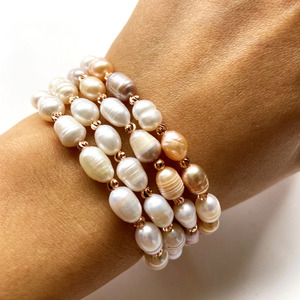 Braccialetto di <span class=keywords><strong>perle</strong></span> coltivate d'acqua dolce bianco naturale reale fatto a mano alla moda con gioielli di <span class=keywords><strong>perle</strong></span> - Product Image 2