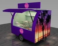 Présentoir mobile pour extérieur, stand de présentation, nouveau design, en acier inoxydable, chariot à crème glacée et yaourt, kiosque alimentaire, à vendre,