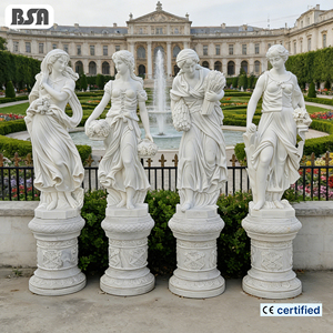Estatua de la Diosa Griega de las Cuatro Estaciones Tallada a Mano en Mármol Natural BSA, Escultura Mitológica de las Cuatro Estaciones para Jardín o Patio Exterior - Product Image 1