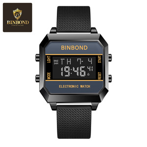 Reloj de Hombre Multifuncional BINBOND D081, Reloj Despertador, Cronógrafo, Puntero, Caja de Resina y Acero Inoxidable, Movimiento de Cuarzo - Product Image 4