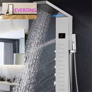 Risparmio idrico nero pannello doccia termostatico per il bagno in acciaio inox vendita accessori Top in ceramica calda stile ottone - Product Image 3