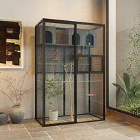 Cage à oiseaux en verre transparent et bois massif, grande cage de luxe pour l'élevage des perroquets