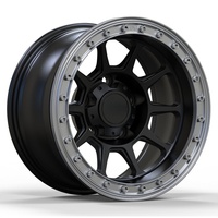 S3-00031 18-24 Llantas de aluminio forjado personalizadas para Tundra, acabado negro mate, labio mecanizado, diseño de malla, plato profundo, estándar DOT