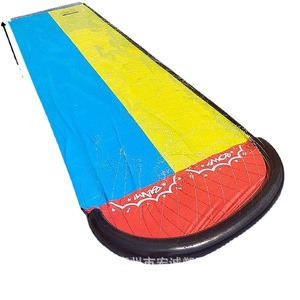Toboggan aquatique gonflable double 480x150cm en PVC, jouet d'extérieur pour enfants, pour s'amuser sur l'herbe - Product Image 5