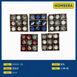 ลูกบอลพลาสติก D8cm คละสี9ต่อกล่อง36กล่องสำหรับตกแต่งบ้าน - Product Image 1