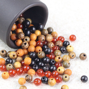 Perles en bois de santal rondes de 4mm, pour la fabrication de bijoux, matériaux d'accessoires artisanaux DIY - Product Image 1