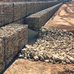 רשת גביון מחוט ברזל דל פחמן 2x1x1 מטר, מעוותת, מגולוונת בטבילה חמה, מצופה PVC, לבקרת שיטפונות - Product Image 4