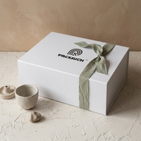 Ensemble moyen rond cadeau tasse à fleur théière parfum emballage imprimé personnalisé boîte en papier Kraft