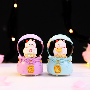 ลูกบอลคริสตัลการ์ตูนมินิแบบใหม่ขายส่ง, ของตกแต่งไฟกลางคืน 3 มิติเรืองแสง, ถุงนำโชค, ของขวัญสำหรับสาวๆ แมเนกิเนโกะ ขายตรง - Product Image 2