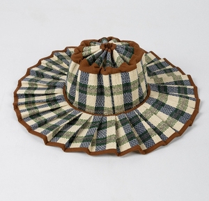 W346 Plaid Hotsale Papiers troh Fischer Hut mit großer Krempe Hand gefertigte Panama hüte im Freien Reise Sonnenschutz Strand Strohhut Flat Top - Product Image 4