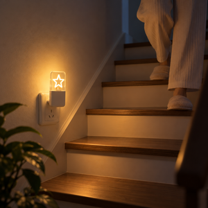 Veilleuse LED à brancher 0,5W à économie d'énergie OEM ODM, lumière blanc chaud 2700K, capteur de lumière, 3 niveaux de luminosité réglables, lampe étoile pour chambre à coucher - Product Image 6