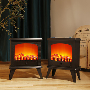 Cheminée électrique avec chauffage, flamme simulée LED, support à 4 pieds, décoration d'intérieur - Product Image 2