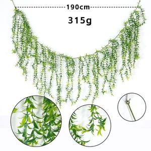 พวงมาลัยหวายเทียม FUYI ขนาด 190 ซม. ตกแต่งผนังสีเขียว สำหรับตกแต่งบ้านภายนอก งานแต่งงาน - Product Image 1