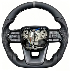 <span class=keywords><strong>พวงมาลัย</strong></span>หนังแบบกำหนดเองทรงแบนสำหรับ Toyota Hilux Revo Tacoma Tundra Fortuner Land Cruiser LC76 LC200 - Product Image 1