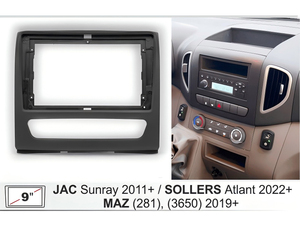 Kit d'installation de tableau de bord pour autoradio 9 pouces, compatible avec JAC Sunray Sollers Atlant MAZ 281 3650 - Product Image 1