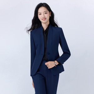 Women's Professional Suit Set Polyester Wool Blend Anti-Wrinkle Formal Work Uniform Commute - Product Image 3