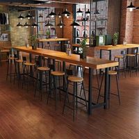 Ensemble de chaises de bar en bois personnalisées en gros, tabourets de restaurant industriels, tabouret de bar avec pieds en métal et repose-pieds