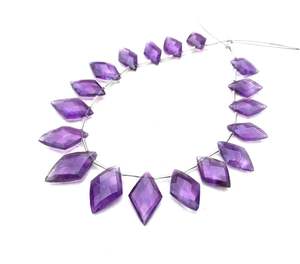 Gema de amatista Natural, 18 piezas, cuentas facetadas en forma de cometa, fabricante al por mayor, alta calidad - Product Image 3