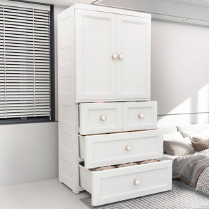 Armoire de rangement minimaliste à 5 tiroirs en plastique Morandi pour chambre, salle de bain et vêtements de bébé - Product Image 3