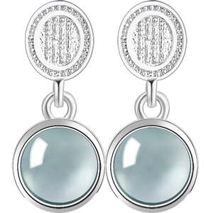 Boucles d'oreilles en perles d'eau bleue de jade naturel de qualité A, jade de qualité glace, incrustation en argent S925, boucles d'oreilles de style féminin - Product Image 1