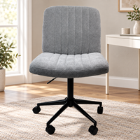 Chaise de bureau ergonomique moderne sans accoudoirs avec design large et confortable, hauteur réglable, pivotante, en tissu, pour usage scolaire et hospitalier