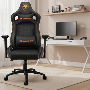 Chaise de bureau ergonomique réglable <span class=keywords><strong>Cougar</strong></span> pour gamer, avec appui-tête pivotant et soutien lombaire, design moderne pour PC et jeux sur ordinateur - Product Image 1
