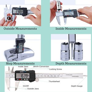 Thép không gỉ Kỹ Thuật Số Caliper 0 - 150 mét, Độ chính xác cao công cụ đo lường với màn hình <span class=keywords><strong>LCD</strong></span> hiển thị cho Diy, đồ trang sức làm & Kỹ Thuật - Product Image 5