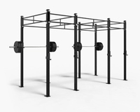 Équipement de gym commercial en acier autoportant pour entraînement croisé, avec barres de grimpe et Power Rack