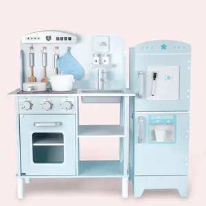 CE ahşap mutlu mutfak sebze buzdolabı aksesuarları pişirme oyuncak seti oyna Pretend büyük mutfak oyuncakları