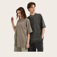Impression sur demande 230gsm 100% coton t-shirt vêtements de rue t-shirts unisexe surdimensionné t-shirts unis pour impression personnalisée