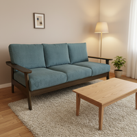Ensemble de canapés Chesterfield modernes personnalisés avec un design japonais en bois massif de luxe pour le salon
