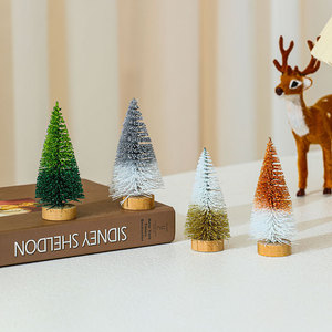 Miniature cedar <b>tree</b> ornament, desktop two-tone <b>Christmas</b> <b>tree</b> decoration, craft, <b>Christmas</b> gift, home decoration. - Product Image 1