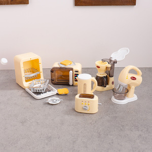 Ensemble de cuisine miniature pour enfants avec des petits appareils électroménagers simulés comme une machine à café, une <span class=keywords><strong>grille</strong></span>-<span class=keywords><strong>pain</strong></span> et un four - Product Image 2