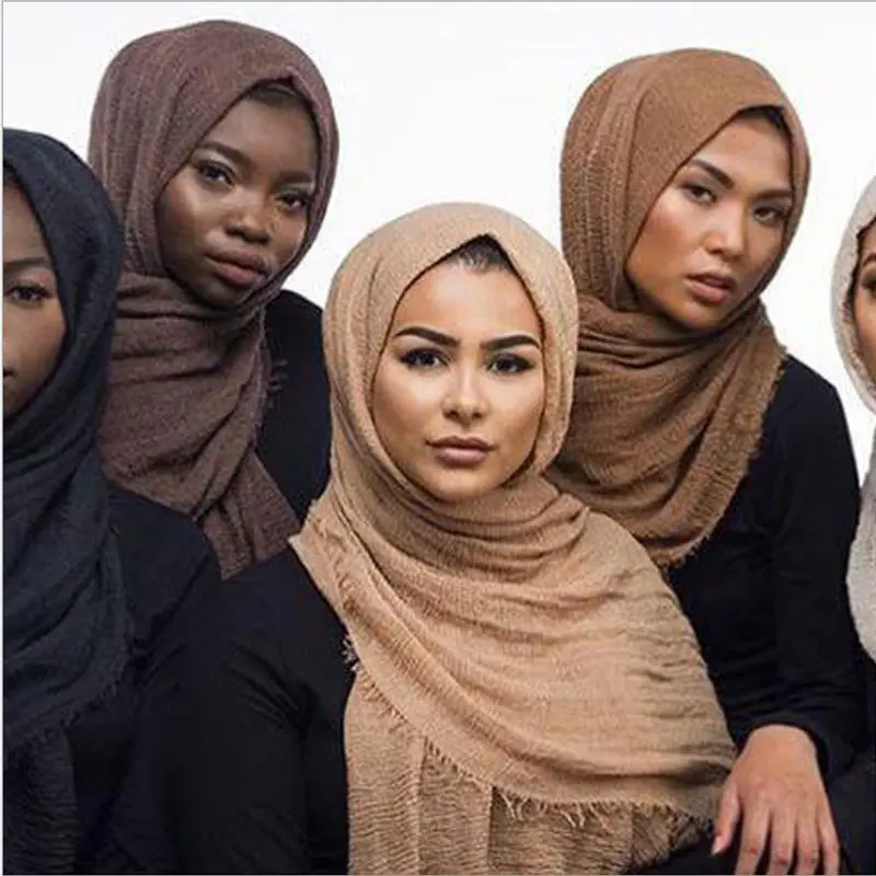 Genya Tùy Chỉnh Hồi Giáo Hijab Head Khăn Bông Bọc Khăn Dài Khăn Kết Thúc Tốt Đẹp Đồng Bằng Dày Bong Bóng Nặng Voan Hijab Hồi Giáo