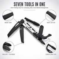 Couteau pliant mousqueton en acier inoxydable et aluminium pour extérieur, fixation rapide EDC pour camping et randonnée, vente en gros