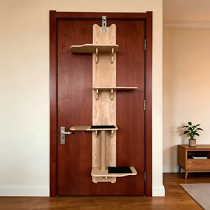Estante para Juguetes <span class=keywords><strong>de</strong></span> <span class=keywords><strong>Gato</strong></span> <span class=keywords><strong>de</strong></span> Madera Maciza, Estilo Moderno, Plataformas Colgantes para Puerta, Juego <span class=keywords><strong>de</strong></span> Escalada, Embalaje <span class=keywords><strong>de</strong></span> Cartón - Product Image 2