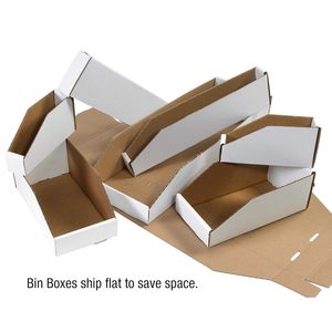 Boîtes en carton blanches personnalisées bacs de rangement en carton ondulé 12x4x4.5 pouces garde-manger bacs organisateur pour <span class=keywords><strong>étagère</strong></span>s garage bureau organisation - Product Image 4