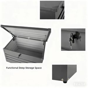 Cassetta Portaoggetti in Metallo Zincato per Esterni, Robusta e Facile <span class=keywords><strong>da</strong></span> Assemblare, con Serratura, per Ampio Spazio di Stoccaggio Funzionale - Product Image 4