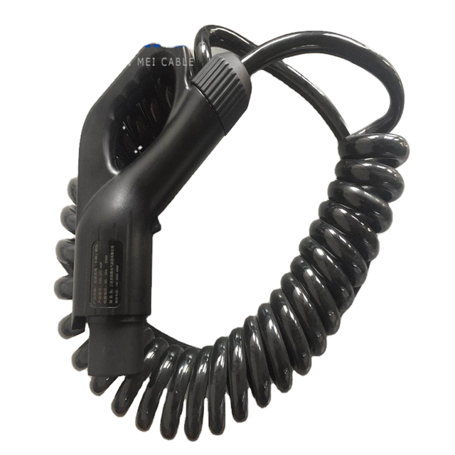 Spiral Copper PVC Power Cable for EV Charging Pile 5*6+2*0.5 Charging Gun High Efficiency Electric Vehicle Cable KaiMei RVUT