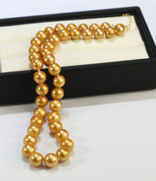 FEIRUN Chine 10-11mm rond edison AA véritable perle pendentif collier or couleur chaîne collier de perles