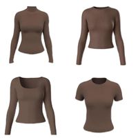 Fabricantes OEM de ropa personalizada Top De Mujer Poly Spandex Jersey doble capa camiseta trajes para Mujer camisetas 2024 primavera