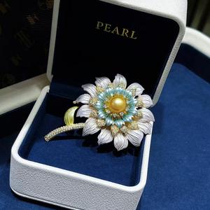 Broche de Girasol Tridimensional con Esmalte de Color Avanzado para Mujer, Broche de Circonio Lujoso, Broches de Moda Exquisitos para el Pecho - Product Image 2