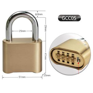 Hot bán resettable Brass 4 chữ số Heavy Duty cửa màu đen kết hợp ổ khóa pad Ổ khóa cho các trường học phòng tập thể dục tủ - Product Image 4