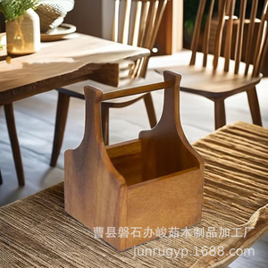 กล่องใส่ช้อนส้อมไม้จุนรุ พร้อมที่ใส่หมายเลขโต๊ะ สำหรับร้านอาหาร - Product Image 3