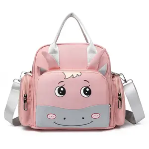 Amiqi Customized Luxury Multi-function Mother Backpack Cartoon Waterproof Diaper Bag Fashion Mummy Baby Bag