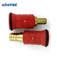 Tuyau d'incendie Okefire en nylon/laiton rouge avec lance à eau et pistolet de pulvérisation pour la protection incendie
