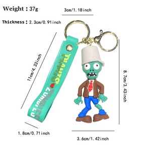 Llavero con Colgante de Muñeco Zombi de Planta de Dibujos Animados en 3D, Ecológico, de PVC, Impermeable, Ligero, para Hombres/Mujeres, Bolsos, Coches, Promocional - Product Image 5