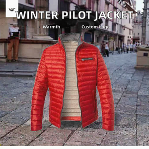 Custom Casual Winter Warm Padded <b>Pilot</b> Bomber <b>Jacket</b> with Stand Collar and Zipper Closure Retro Windproof Waterproof for Men - Product Image 2