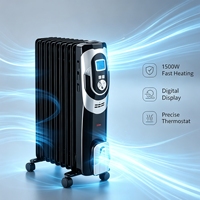 Radiateur intelligent à huile avec écran LCD et thermostat électronique pour le chauffage de la maison et du bureau